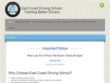 Tablet Screenshot of eastcoastdrivingschoolva.com